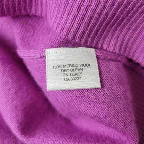 LORD & Taylor Button Up Cardigan Merino Wool Purple M - Picture 8 of 12